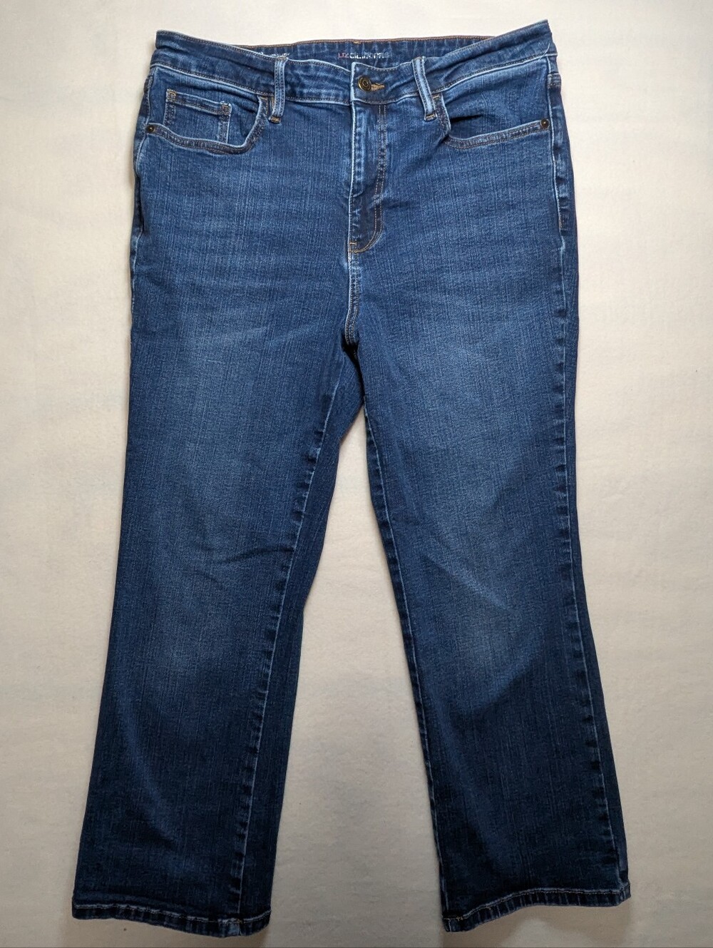 Cropped Bootleg Jeans - Mid Rise Medium Blue Size 12